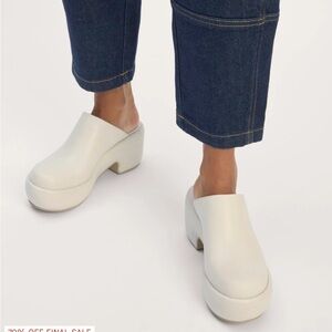 Everlane Cream Platform Clogs